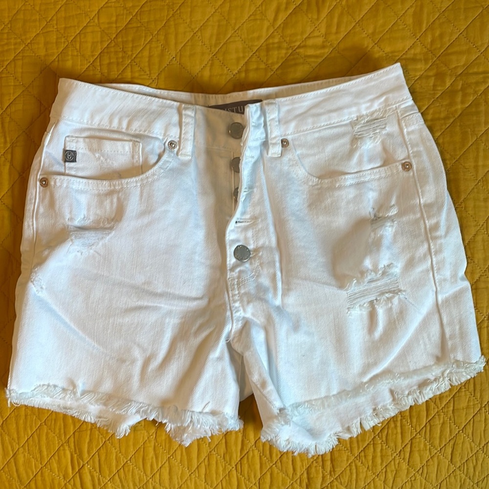 White denim shorts